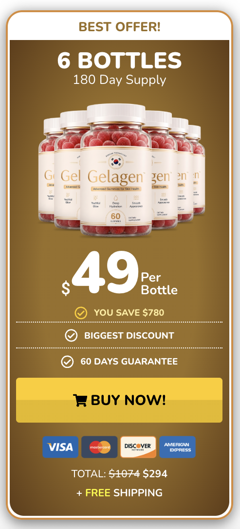 Gelagen 6-bottle package at $49 per bottle